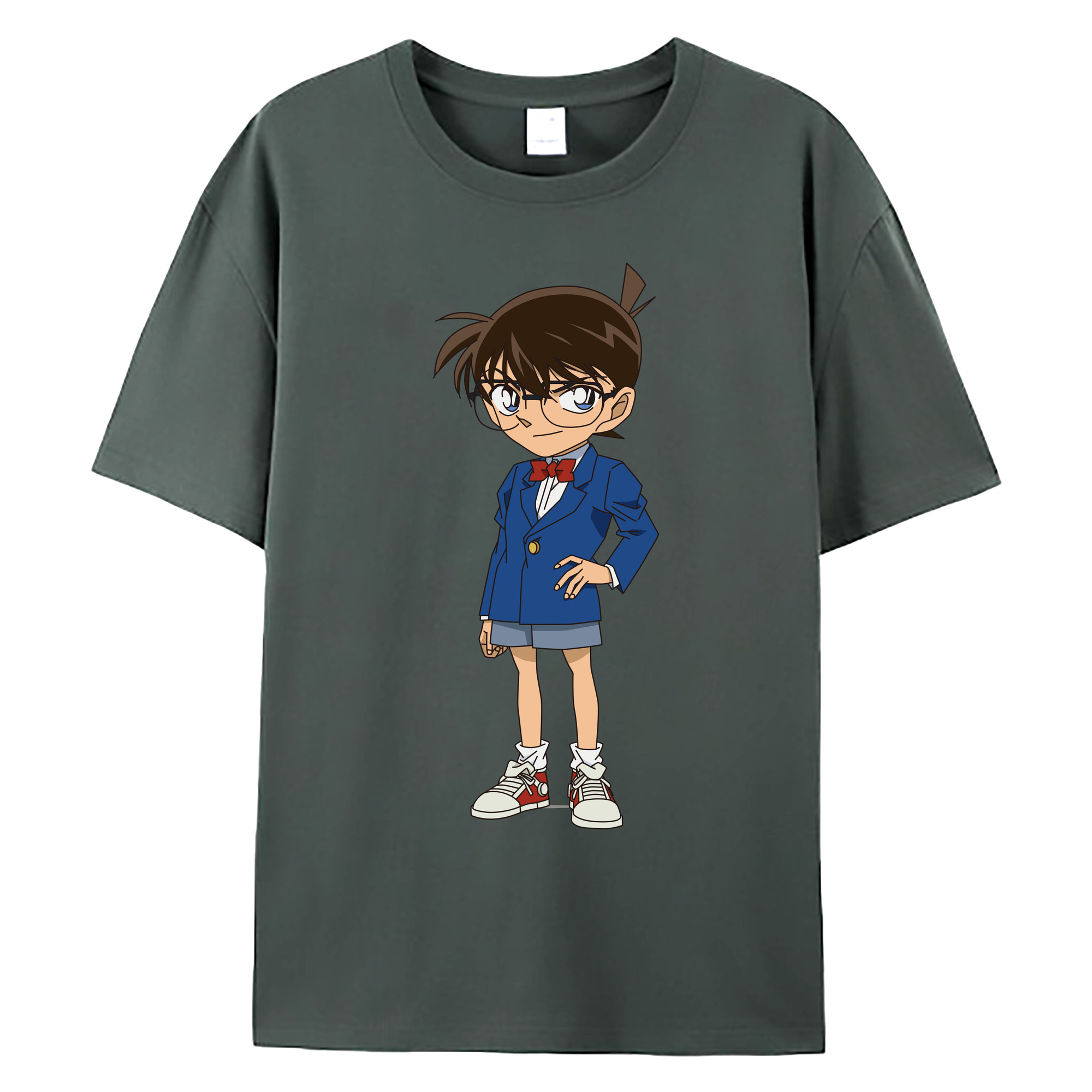 （画像用） 名探偵コナン 江戸川 コナン Detective Conan Conan Edogawa 綿100％ メンズ半袖Tシャツ｜肌触りやわらか＆通気性